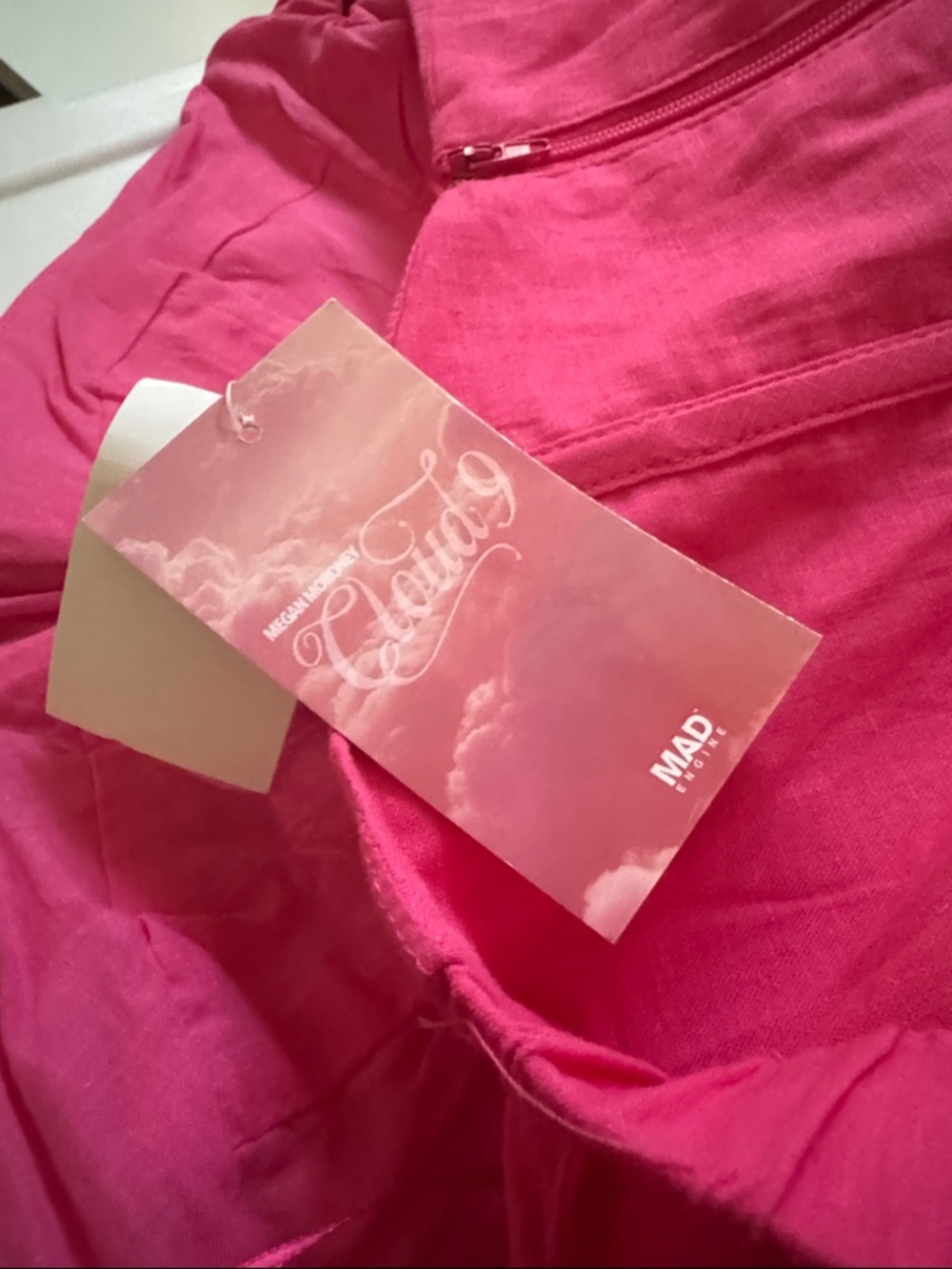 ‼️NWT MEGAN MORONEY Strapless Pink Fit & Flare Corset Dress with Tie Sleeves - Picture 3 of 5